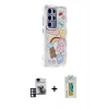 MARSİLYAN™- Galaxy S24 Ultra Kılıf Ahenk Modern Serisi - Siyah Polymer Nano Ekran Koruyucu + PVD Metal Kamera Lens - PE