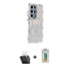 MARSİLYAN™- Galaxy S24 Ultra Kılıf Ahenk Modern Serisi - Siyah Polymer Nano Ekran Koruyucu + Kamera Lens Koruma Cam - SF