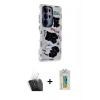 MARSİLYAN™- Galaxy S24 Ultra Kılıf Ahenk Modern Serisi - Siyah Polymer Nano Ekran Koruyucu + Kamera Lens Koruma Cam - SF