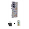 MARSİLYAN™- Galaxy S24 Ultra Kılıf Ahenk Modern Serisi - Siyah Polymer Nano Ekran Koruyucu + Kamera Lens Koruma Cam - SF