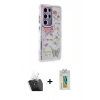 MARSİLYAN™- Galaxy S24 Ultra Kılıf Ahenk Modern Serisi - Siyah Polymer Nano Ekran Koruyucu + Kamera Lens Koruma Cam - SF
