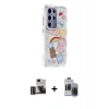MARSİLYAN™- Galaxy S24 Ultra Kılıf Ahenk Modern Serisi - Siyah Vanessa Magic Hayalet Cam + PVD Metal Kamera Lens - GD