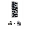 MARSİLYAN™- Galaxy S24 Ultra Kılıf Ahenk Modern Serisi - Siyah Vanessa Magic Hayalet Cam + PVD Metal Kamera Lens - GD