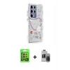 MARSİLYAN™- Galaxy S24 Ultra Kılıf Ahenk Modern Serisi - Siyah Vanessa Magic Hayalet Cam + Raze Metal Kamera Lens - SI