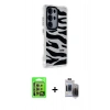 MARSİLYAN™- Galaxy S24 Ultra Kılıf Ahenk Modern Serisi - Siyah Vanessa Magic Hayalet Cam + Raze Metal Kamera Lens - SI