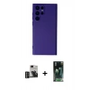 MARSİLYAN™- Galaxy S24 Ultra Kılıf Ahenk Serisi - Siyah 360 Mat Full Body Arka Koruyucu + PVD Metal Kamera Lens - DNMR