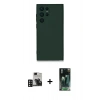 MARSİLYAN™- Galaxy S24 Ultra Kılıf Ahenk Serisi - Siyah 360 Mat Full Body Arka Koruyucu + PVD Metal Kamera Lens - DNMR