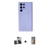 MARSİLYAN™- Galaxy S24 Ultra Kılıf Ahenk Serisi - Siyah AutoKit 5in1 Fiber Hayalet Polymer Nano Ekran Koruyucu + PVD Metal Kamera Lens - DNMR