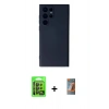 MARSİLYAN™- Galaxy S24 Ultra Kılıf Ahenk Serisi - Siyah AutoKit 5in1 Fiber Hayalet Polymer Nano Ekran Koruyucu + Raze Metal Kamera Lens - SH