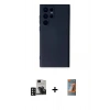 MARSİLYAN™- Galaxy S24 Ultra Kılıf Ahenk Serisi - Siyah AutoKit 5in1 Fiber Hayalet Polymer Nano Ekran Koruyucu + PVD Metal Kamera Lens - DNMR