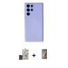MARSİLYAN™- Galaxy S24 Ultra Kılıf Ahenk Serisi - Siyah AutoKit 5in1 Fiber Hayalet Polymer Nano Ekran Koruyucu + Bilvis Titan Kamera Lens - SH