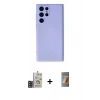 MARSİLYAN™- Galaxy S24 Ultra Kılıf Ahenk Serisi - Siyah AutoKit 5in1 Fiber Hayalet Polymer Nano Ekran Koruyucu + Bilvis Titan Kamera Lens - GD
