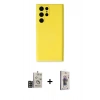MARSİLYAN™- Galaxy S24 Ultra Kılıf Ahenk Serisi - Siyah Bilvis 3D Cam Ekran Koruyucu + Bilvis Titan Kamera Lens - GD