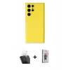 MARSİLYAN™- Galaxy S24 Ultra Kılıf Ahenk Serisi - Siyah Bilvis 3D Cam Ekran Koruyucu + Kamera Lens Koruma Cam - SF