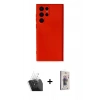 MARSİLYAN™- Galaxy S24 Ultra Kılıf Ahenk Serisi - Siyah Bilvis 3D Cam Ekran Koruyucu + Kamera Lens Koruma Cam - SF
