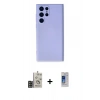 MARSİLYAN™- Galaxy S24 Ultra Kılıf Ahenk Serisi - Siyah Durable Full Glue Curved Cam + Bilvis Titan Kamera Lens - GD