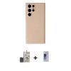 MARSİLYAN™- Galaxy S24 Ultra Kılıf Ahenk Serisi - Siyah Durable Full Glue Curved Cam + Bilvis Titan Kamera Lens - GD