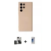 MARSİLYAN™- Galaxy S24 Ultra Kılıf Ahenk Serisi - Siyah Durable Full Glue Curved Hayalet Cam + PVD Metal Kamera Lens - DNMR