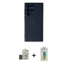 MARSİLYAN™- Galaxy S24 Ultra Kılıf Ahenk Serisi - Siyah Polymer Nano Ekran Koruyucu + Bilvis Titan Kamera Lens - DNMR