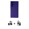 MARSİLYAN™- Galaxy S24 Ultra Kılıf Ahenk Serisi - Siyah Vanessa Magic Hayalet Cam + PVD Metal Kamera Lens - DNMR