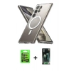 MARSİLYAN™- Galaxy S24 Ultra Kılıf Ahenk Yansıma Prime - Şeffaf 360 Full Body Arka Koruyucu + Raze Metal Kamera Lens - SH