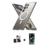 MARSİLYAN™- Galaxy S24 Ultra Kılıf Ahenk Yansıma Prime - Siyah 360 Mat Full Body Arka Koruyucu + PVD Metal Kamera Lens - SH