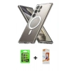MARSİLYAN™- Galaxy S24 Ultra Kılıf Ahenk Yansıma Prime - Siyah AutoKit 5in1 Fiber Polymer Nano Ekran Koruyucu + Raze Metal Kamera Lens - GI