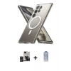 MARSİLYAN™- Galaxy S24 Ultra Kılıf Ahenk Yansıma Prime - Siyah Joko Magic 5D Cam + PVD Metal Kamera Lens - DNMR
