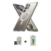 MARSİLYAN™- Galaxy S24 Ultra Kılıf Ahenk Yansıma Prime - Siyah Polymer Nano Ekran Koruyucu + Bilvis Titan Kamera Lens - GD