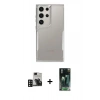 MARSİLYAN™- Galaxy S24 Ultra Kılıf Akış Çizgi Koleksiyonu - Şeffaf 360 Full Body Arka Koruyucu + PVD Metal Kamera Lens - DNMR