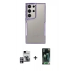 MARSİLYAN™- Galaxy S24 Ultra Kılıf Akış Çizgi Koleksiyonu - Şeffaf 360 Full Body Arka Koruyucu + PVD Metal Kamera Lens - PE