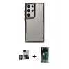 MARSİLYAN™- Galaxy S24 Ultra Kılıf Akış Çizgi Koleksiyonu - Şeffaf 360 Full Body Arka Koruyucu + PVD Metal Kamera Lens - GD