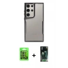 MARSİLYAN™- Galaxy S24 Ultra Kılıf Akış Çizgi Koleksiyonu - Şeffaf 360 Full Body Arka Koruyucu + Raze Metal Kamera Lens - SH