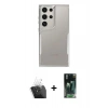 MARSİLYAN™- Galaxy S24 Ultra Kılıf Akış Çizgi Koleksiyonu - Şeffaf 360 Full Body Arka Koruyucu + Kamera Lens Koruma Cam - SF