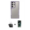 MARSİLYAN™- Galaxy S24 Ultra Kılıf Akış Çizgi Koleksiyonu - Şeffaf 360 Full Body Arka Koruyucu + Kamera Lens Koruma Cam - SF