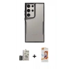 MARSİLYAN™- Galaxy S24 Ultra Kılıf Akış Çizgi Koleksiyonu - Siyah AutoKit 5in1 Fiber Polymer Nano Ekran Koruyucu + Bilvis Titan Kamera Lens - DNMR
