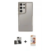 MARSİLYAN™- Galaxy S24 Ultra Kılıf Akış Çizgi Koleksiyonu - Siyah AutoKit 5in1 Fiber Polymer Nano Ekran Koruyucu + PVD Metal Kamera Lens - GD