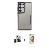 MARSİLYAN™- Galaxy S24 Ultra Kılıf Akış Çizgi Koleksiyonu - Siyah AutoKit 5in1 Fiber Polymer Nano Ekran Koruyucu + PVD Metal Kamera Lens - GD