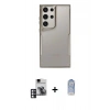 MARSİLYAN™- Galaxy S24 Ultra Kılıf Akış Çizgi Koleksiyonu - Siyah Joko Magic 5D Cam + PVD Metal Kamera Lens - PE