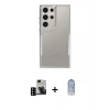 MARSİLYAN™- Galaxy S24 Ultra Kılıf Akış Çizgi Koleksiyonu - Siyah Joko Magic 5D Cam + PVD Metal Kamera Lens - SH