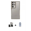 MARSİLYAN™- Galaxy S24 Ultra Kılıf Akış Çizgi Koleksiyonu - Siyah Joko Magic 5D Cam + PVD Metal Kamera Lens - SH