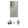 MARSİLYAN™- Galaxy S24 Ultra Kılıf Akış Çizgi Koleksiyonu - Siyah Joko Magic 5D Hayalet Cam + PVD Metal Kamera Lens - SH