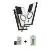 MARSİLYAN™- Galaxy S24 Ultra Kılıf Atlas Doku Koleksiyonu - Siyah Polymer Nano Ekran Koruyucu + Bilvis Titan Kamera Lens - SH