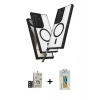MARSİLYAN™- Galaxy S24 Ultra Kılıf Atlas Doku Koleksiyonu - Siyah Polymer Nano Ekran Koruyucu + Bilvis Titan Kamera Lens - GD