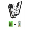 MARSİLYAN™- Galaxy S24 Ultra Kılıf Atlas Doku Koleksiyonu - Siyah Polymer Nano Ekran Koruyucu + Raze Metal Kamera Lens - SI