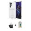 MARSİLYAN™- Galaxy S24 Ultra Kılıf Doruk Klasik Koleksiyonu - Siyah Polymer Nano Ekran Koruyucu + Kamera Lens Koruma Cam - SF