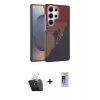 MARSİLYAN™- Galaxy S24 Ultra Kılıf Doruk Serisi - Siyah Durable Full Glue Curved Cam + Kamera Lens Koruma Cam - SF