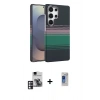 MARSİLYAN™- Galaxy S24 Ultra Kılıf Doruk Serisi - Siyah Durable Full Glue Curved Hayalet Cam + PVD Metal Kamera Lens - PE
