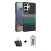 MARSİLYAN™- Galaxy S24 Ultra Kılıf Doruk Serisi - Siyah Polymer Nano Ekran Koruyucu + Kamera Lens Koruma Cam - SF