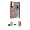 MARSİLYAN™- Galaxy S24 Ultra Kılıf Eksen Çizgi - Siyah AutoKit 5in1 Fiber Polymer Nano Ekran Koruyucu + Bilvis Titan Kamera Lens - DNMR